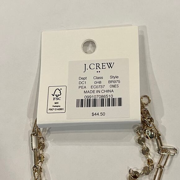 NWT J. Crew Gold Small Coin and Pearl Layering Necklace - Picture 7 of 7